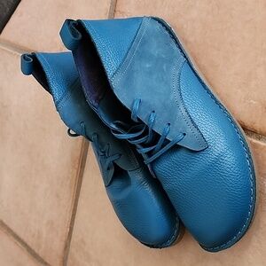 Women's Gudrun Sjoden Blue Leather Shoes